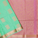 PISTA GREEN  with  BABY PINK Soft Silk Saree