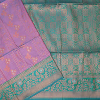 lavender and teal Soft Silk Saree