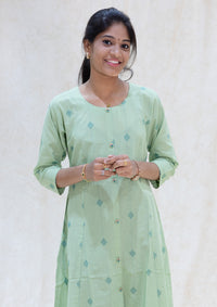 Thenmozhi- Light green  Ladies Branded Umbrella Top Readymade