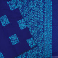 Dark Indigo Blue With Green Zari  Silk Cotton Saree