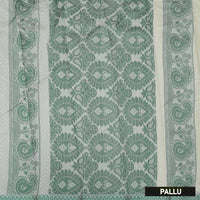 Pista Green With  Green Silk Cotton Saree Without Border