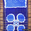 Dark blue With navy border Sungudi Cotton Saree without Blouse