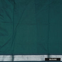 off-white with deep green Premium Quality Kalyani Cotton Saree
