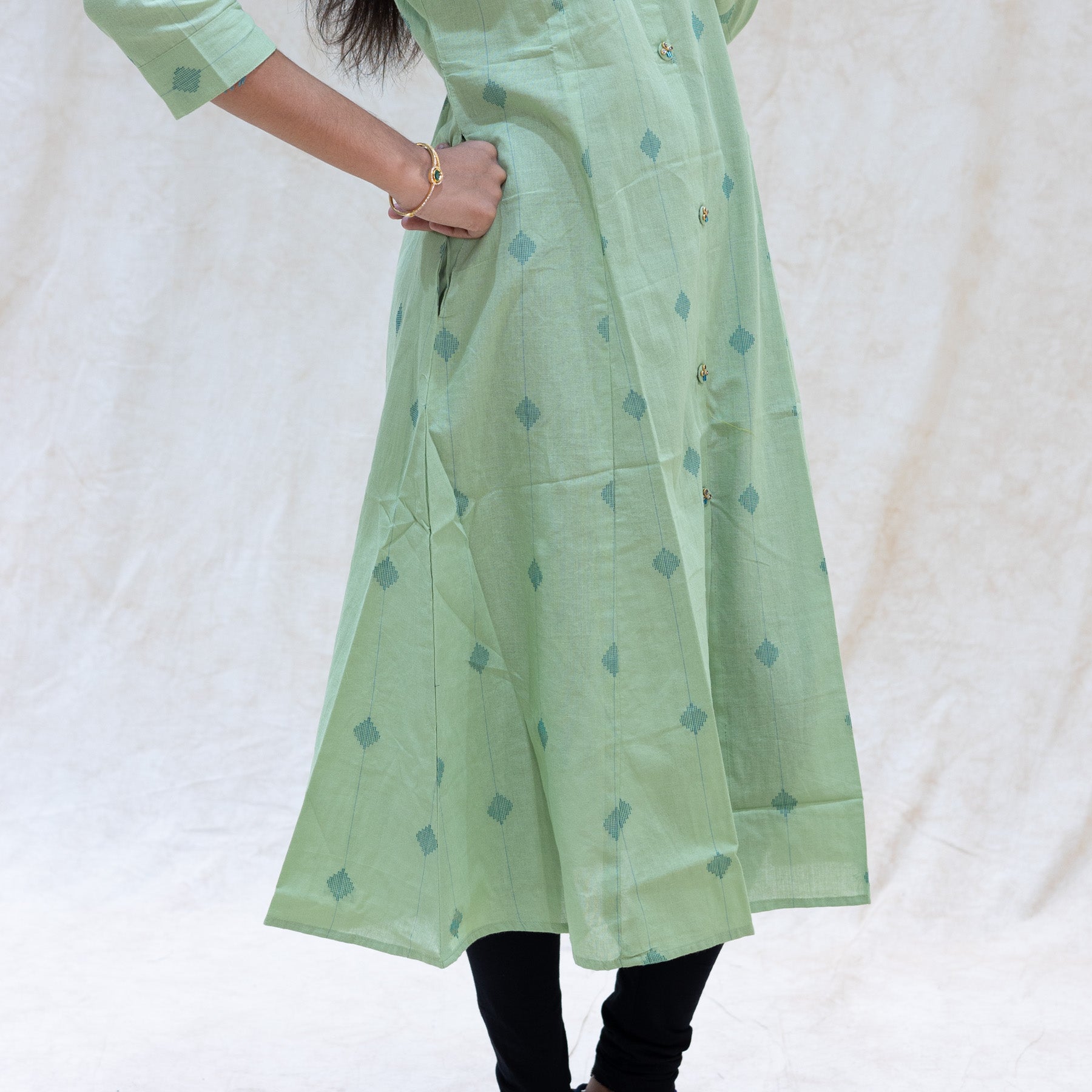 Thenmozhi- Light green  Ladies Branded Umbrella Top Readymade