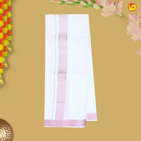 Light Pink Colour Readymade Shirt And Matching Border Dhoti Set for Men