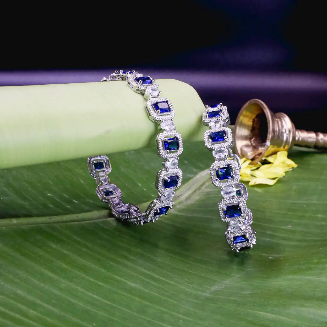 Blue stones with white stones bangle