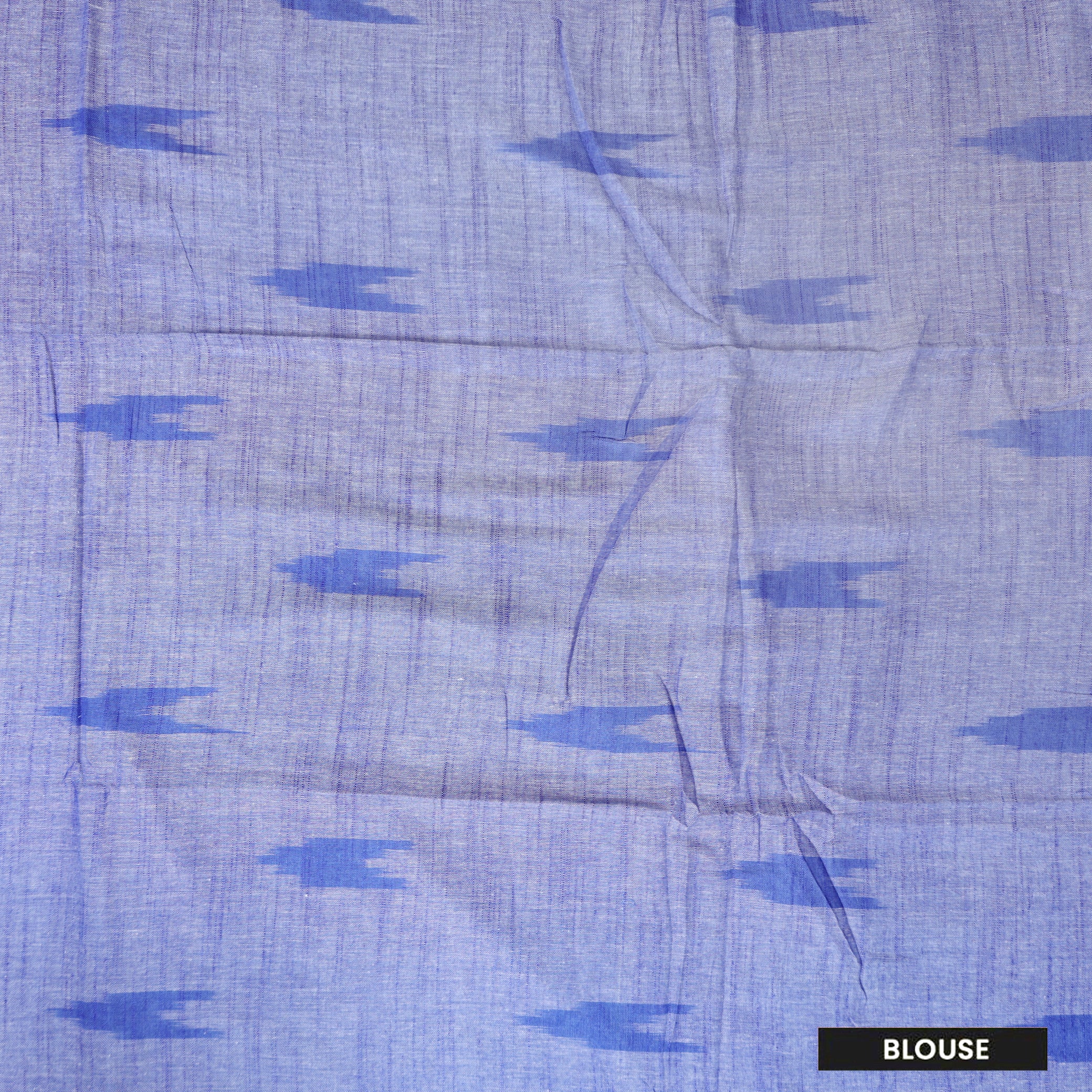 Light Blue With Royal Blue Trendy Linen Saree