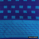 Dark Indigo Blue With Green Zari  Silk Cotton Saree