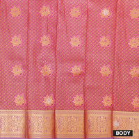Pink with Blue Art Silk Saree
