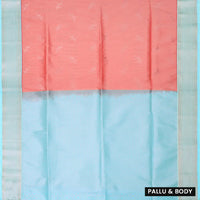 Light Coral With Blue Soft Silk