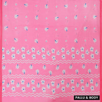Pink Linen Cotton Saree with Contrast Blouse
