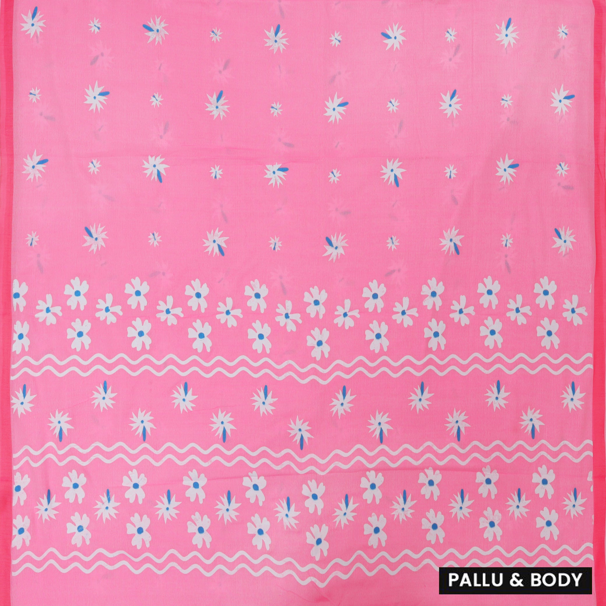 Pink Linen Cotton Saree with Contrast Blouse