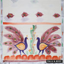 Southloom Exclusive Onam Kerala Traditional Fancy Border Peacock design Cotton Saree (Matching Plain Blouse Included)