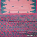 Light Pink with  Green Tissue Silk Saree