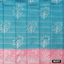 Blue with Light Pink Kubera Silk Saree