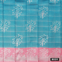 Blue with Light Pink Kubera Silk Saree