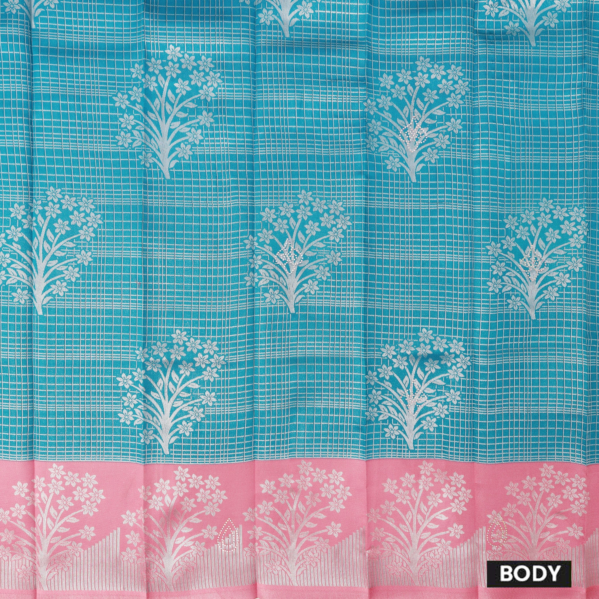Blue with Light Pink Kubera Silk Saree
