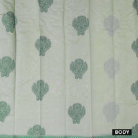 Pista Green With  Green Silk Cotton Saree Without Border