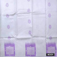Grey with Lavender Litchi Silk Saree