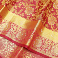 Red Color Golden Zari Border Wedding Silk Saree