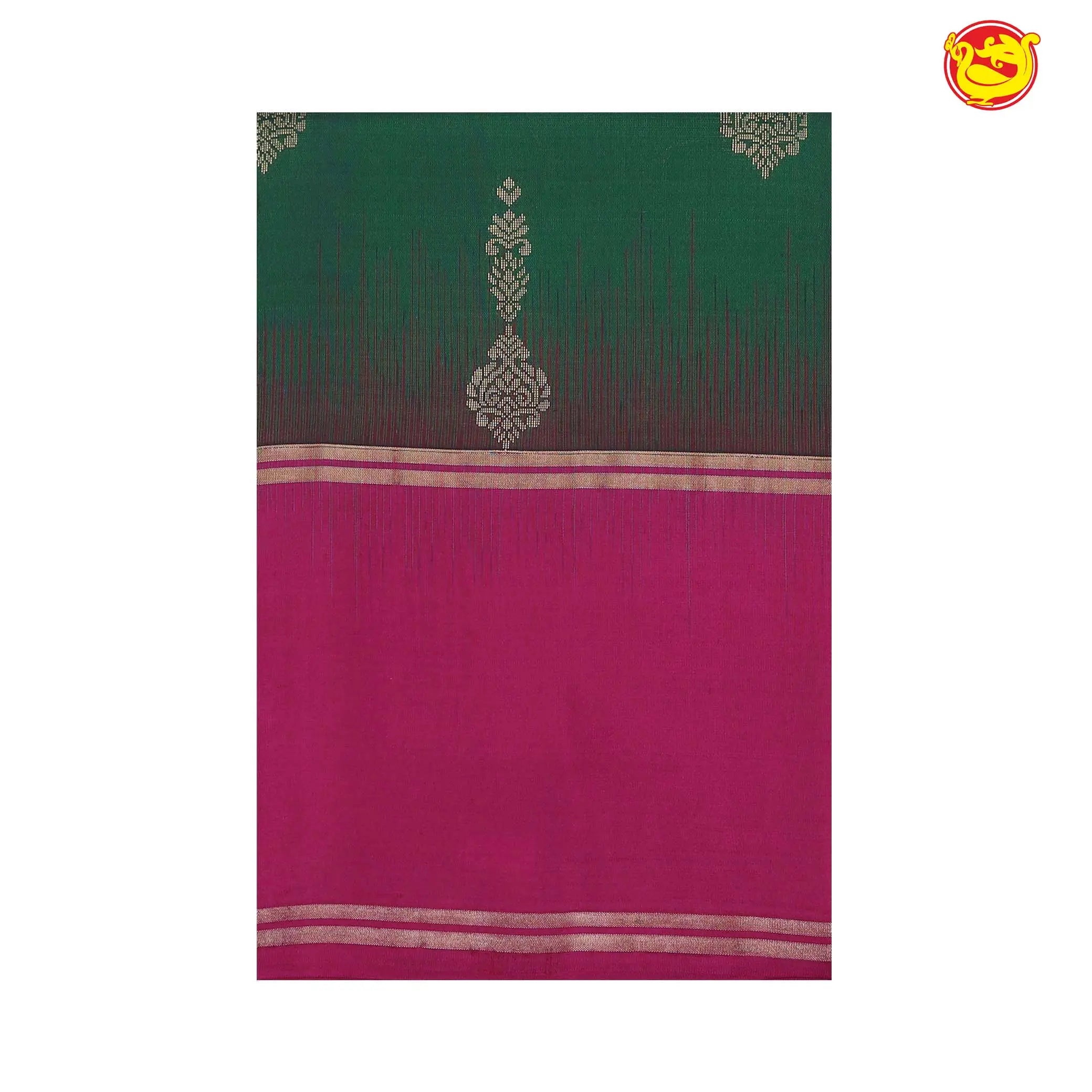 Dark green with magenta soft silk saree