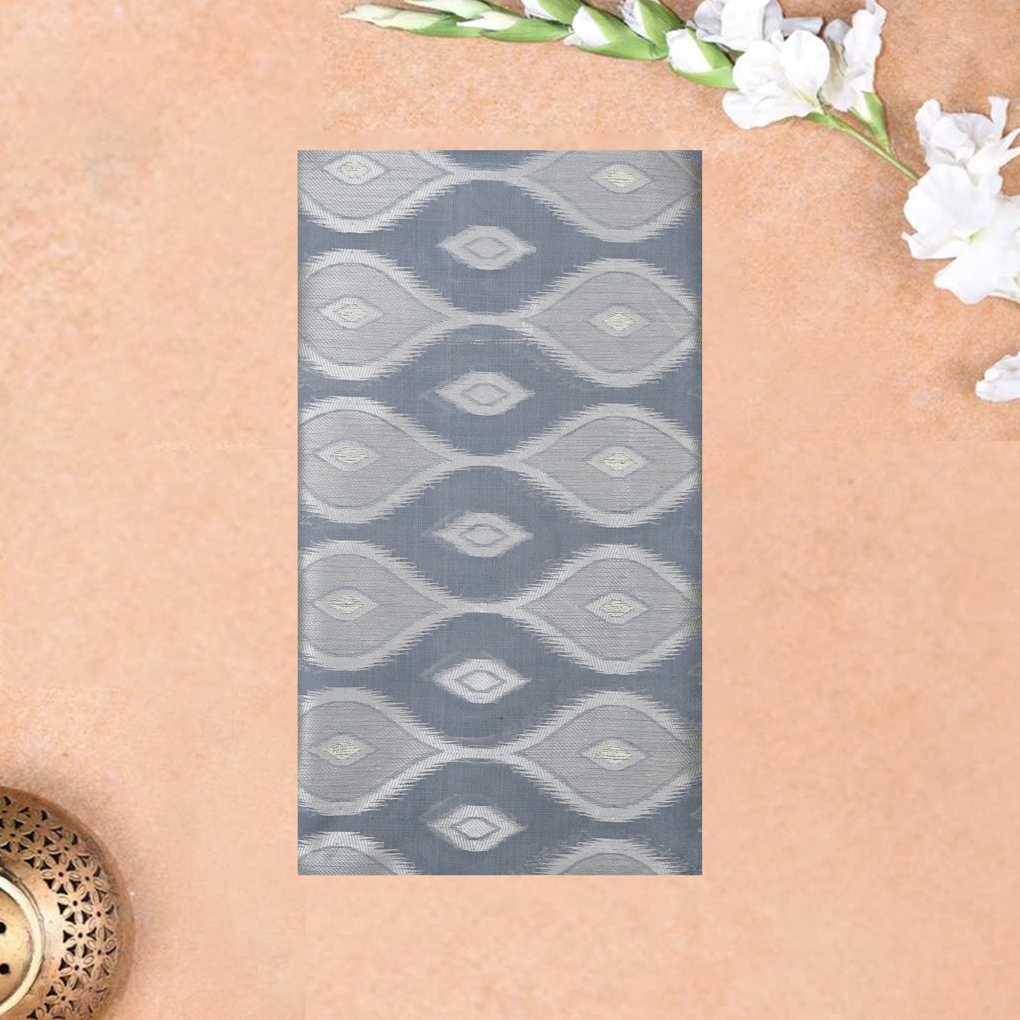 Grey Colour Fancy Weaving Saree