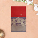 Red With Lavender Copper Zari Border Soft Silk Saree