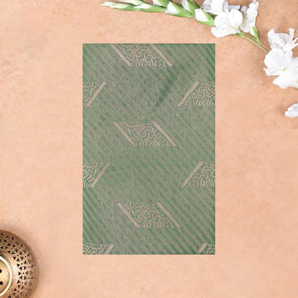 Sea Green With light beige Soft Silk