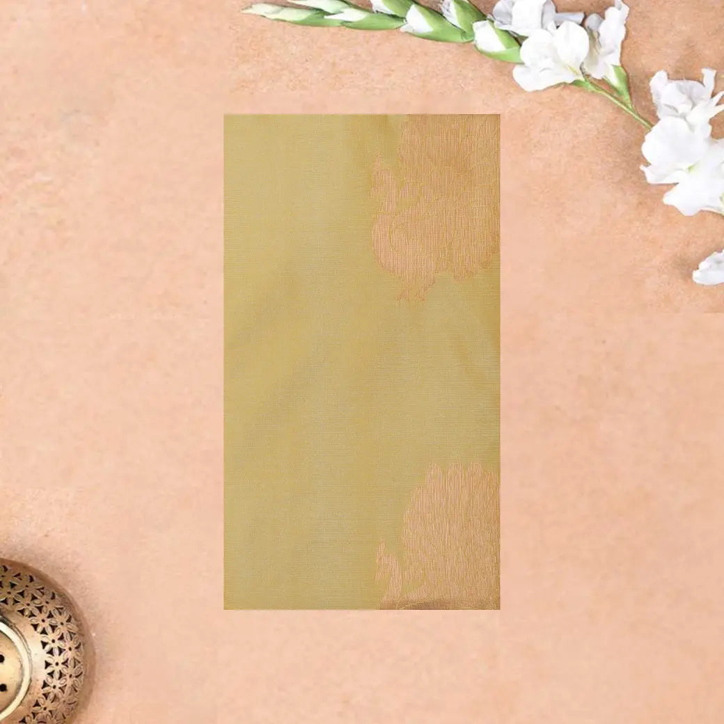 LIGHT YELLOW with  GREY Soft Silk Saree
