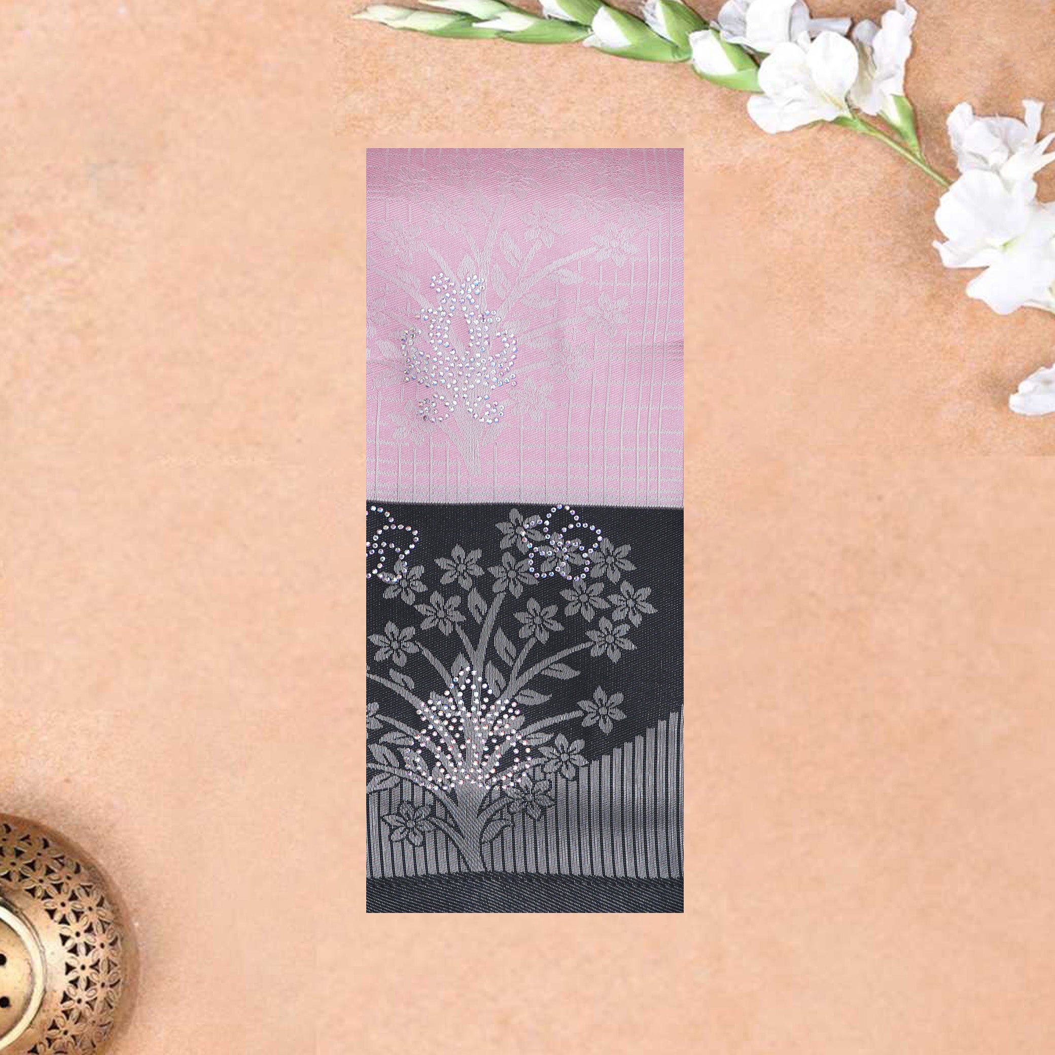 Light Pink with Block Kubera Silk Saree
