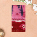 Multicolored,pink and redSungudi Cotton Saree without Blouse