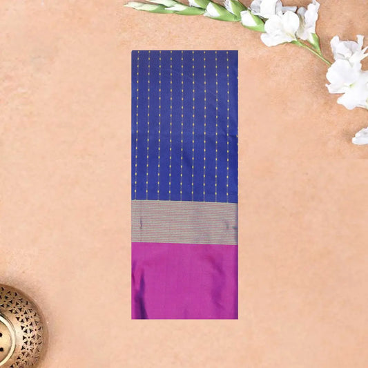 Royal Blue With Magenta Pink Arani Silk Saree