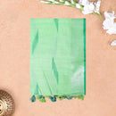 Light Green With Dark Green Trendy Linen Saree