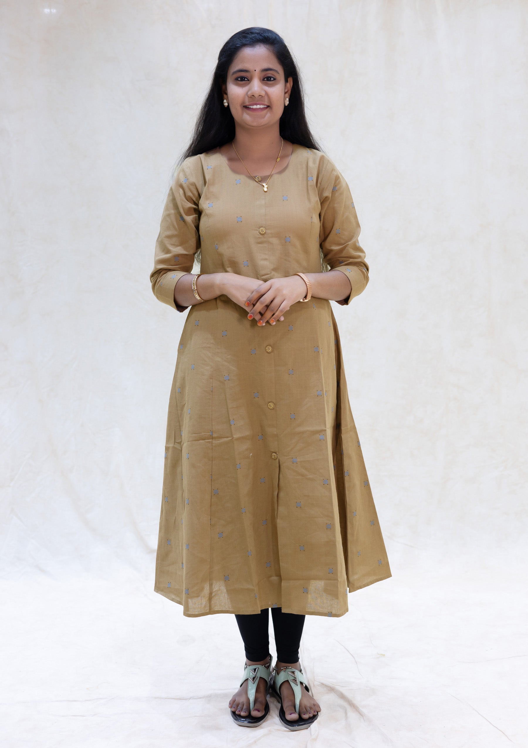 Aparna- Khaki Color Ladies Branded Umbrella Top Readymade