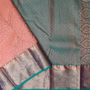 Dark PeachWith Green Wedding Silk Saree