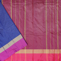 Royal Blue With Magenta Pink Arani Silk Saree