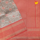 Beige with Red Tissue Semi Silk Saree