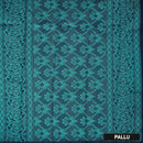 Block With Green Silk Cotton Saree Without Border