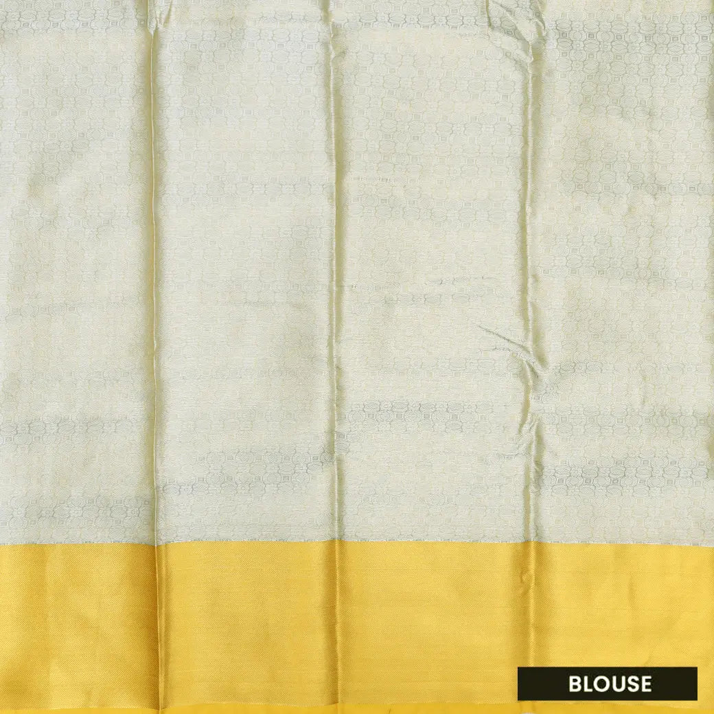 Skyblue with  Golden-Yellow in Leaf Pattern Design Tanchui Silk Saree