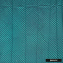 Block With Green Silk Cotton Saree Without Border