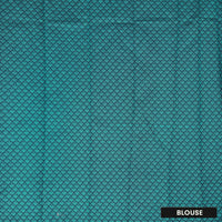 Block With Green Silk Cotton Saree Without Border