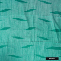 Light Green With Dark Green Trendy Linen Saree