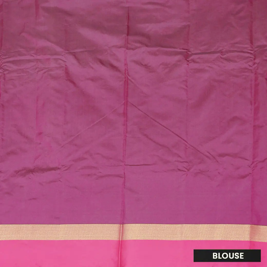 Royal Blue With Magenta Pink Arani Silk Saree