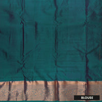 Dark PeachWith Green Wedding Silk Saree