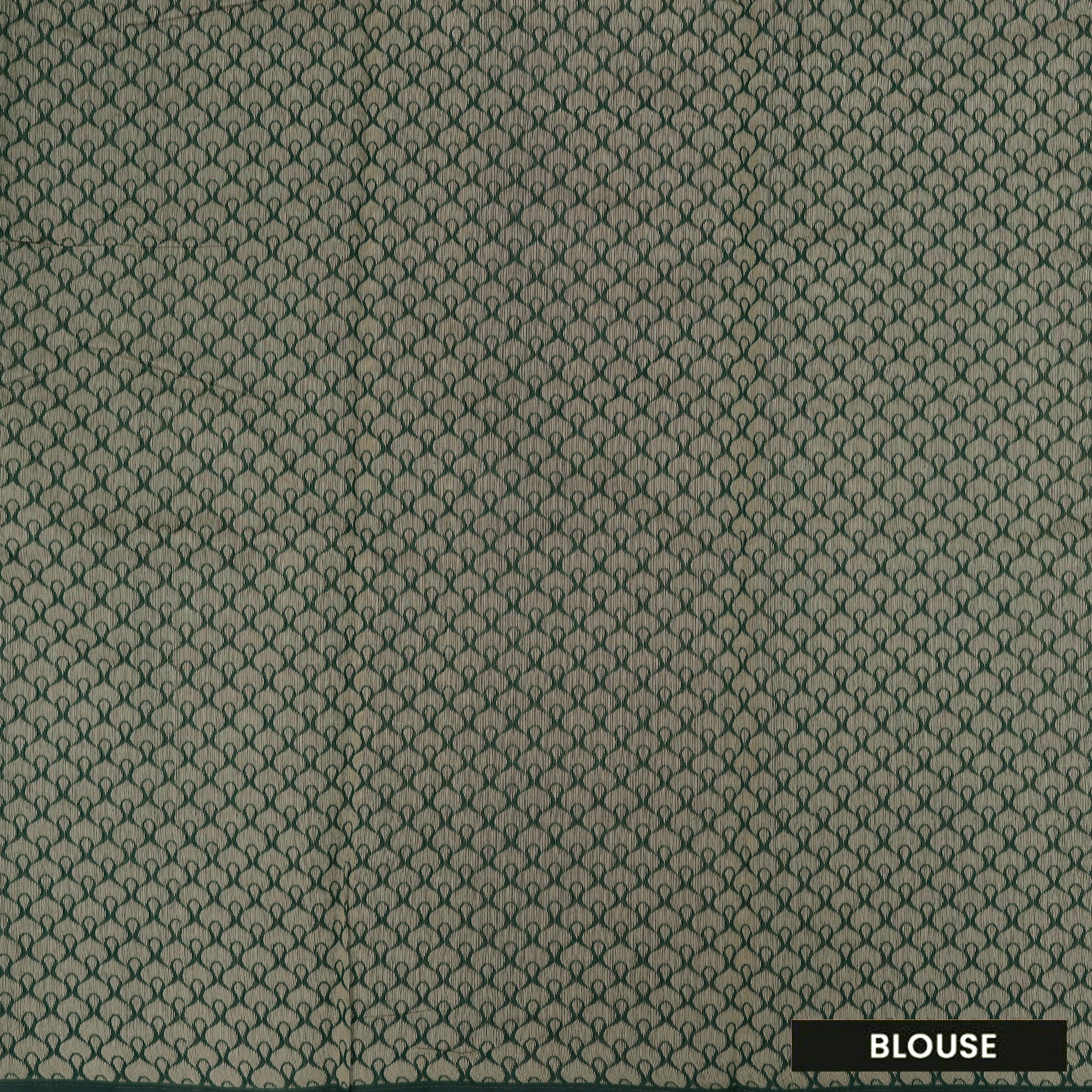 Green With Sandal Zari  Silk Cotton Saree