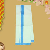 Royal Blue Colour Readymade Shirt And Matching Border Dhoti Set for Men