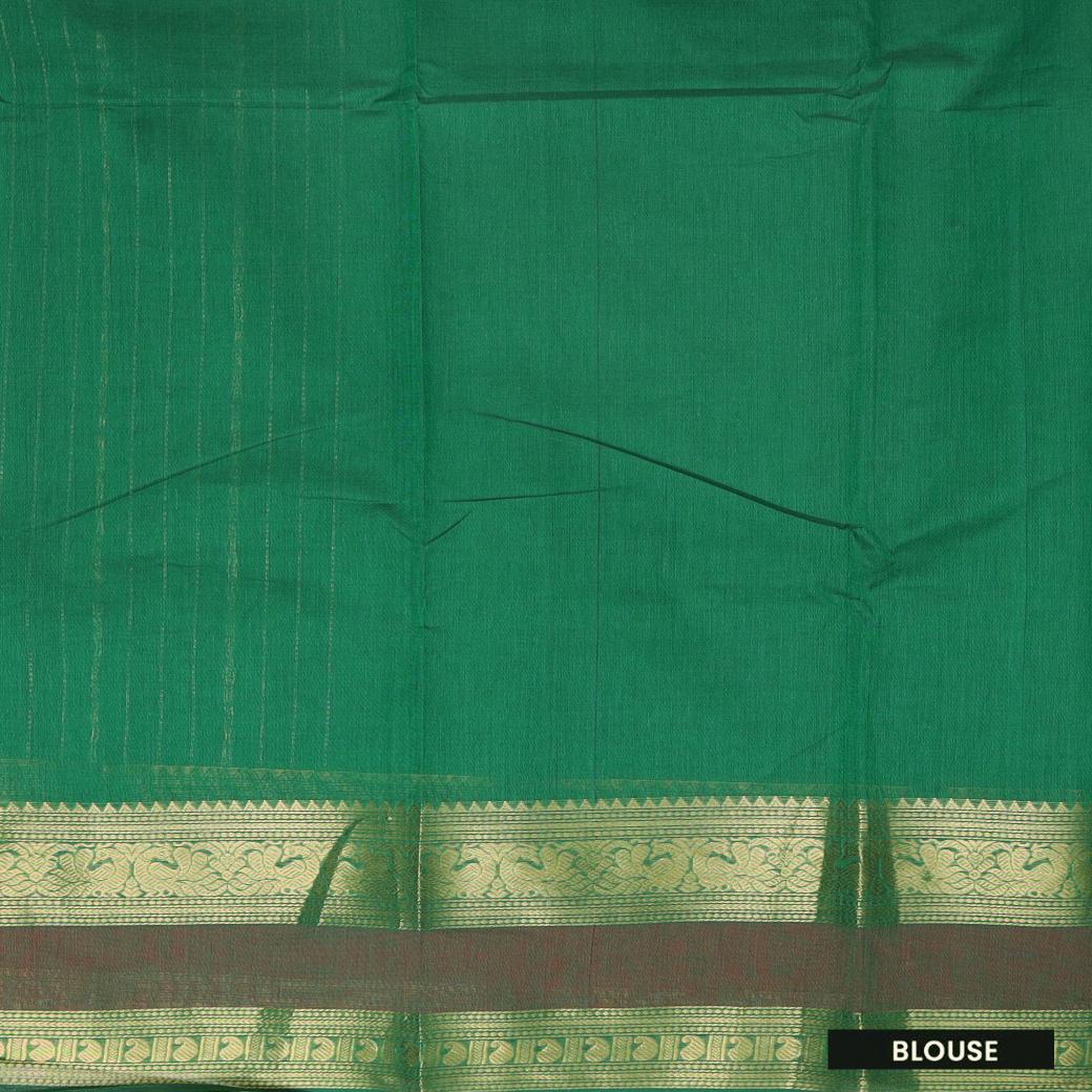 Light Green With Copper Zeri  Pure Cotton Saree