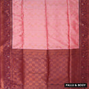baby pink and maroon Soft Silk Saree