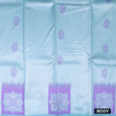 Light Blue with Lavender Litchi Silk Saree