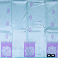 Light Blue with Lavender Litchi Silk Saree